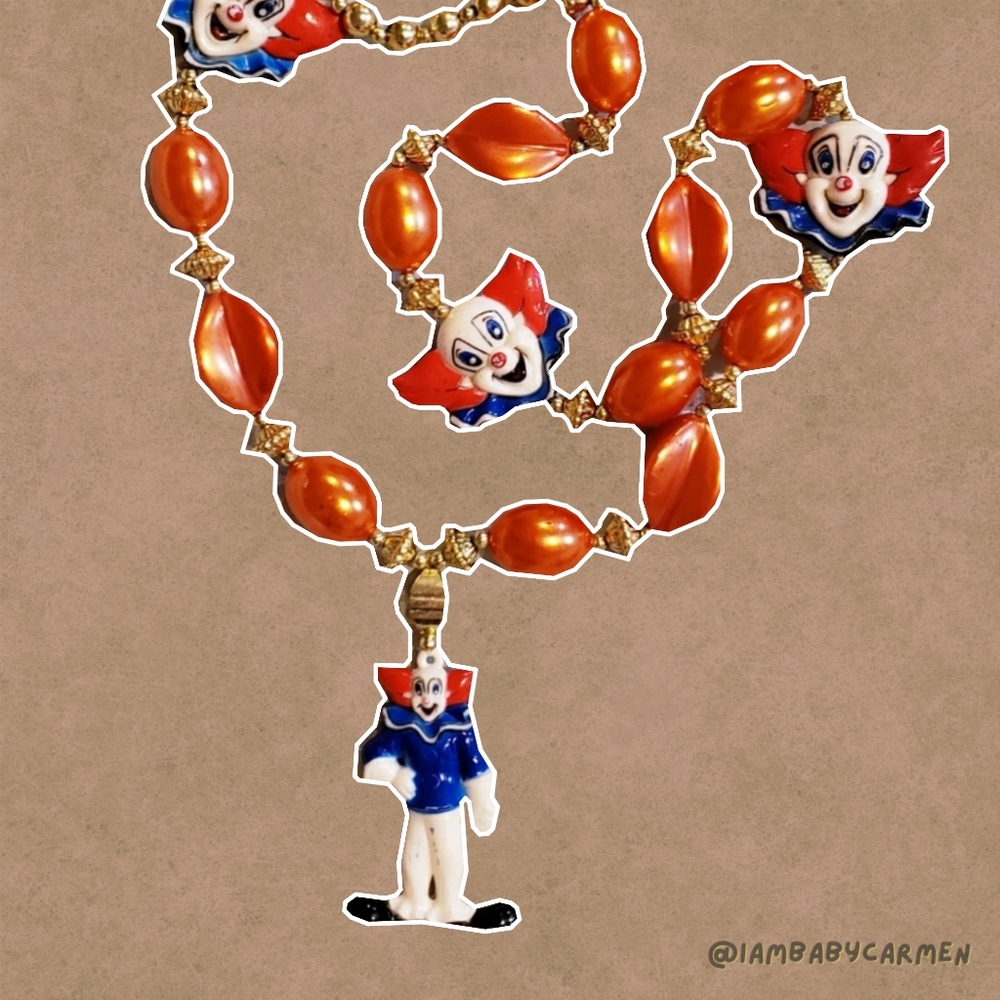 *Rare* Vintage Bozo the Clown Necklace